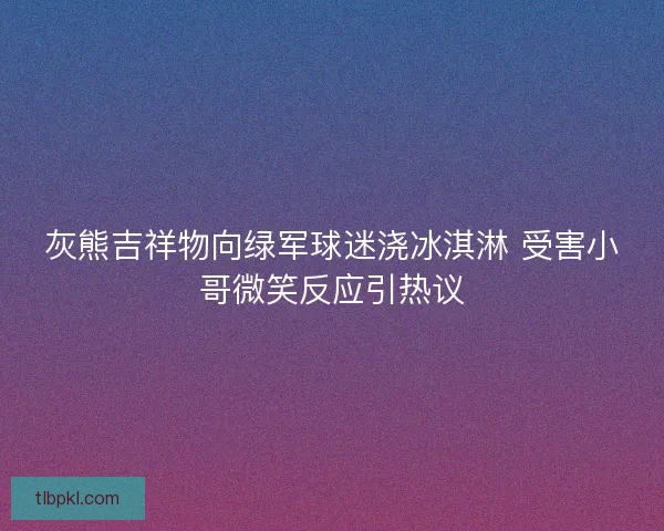 灰熊吉祥物向绿军球迷浇冰淇淋 受害小哥微笑反应引热议